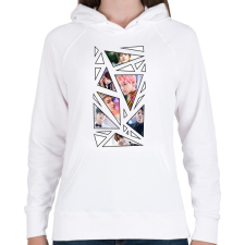 PRINTFASHION BTS - Női kapucnis pulóver - Fehér női pulóver, kardigán