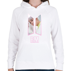 PRINTFASHION BTS RM - Női kapucnis pulóver - Fehér