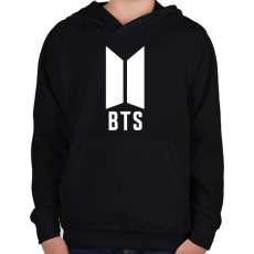 PRINTFASHION BTS white - Gyerek kapucnis pulóver - Fekete