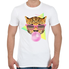 PRINTFASHION Bubble gum leo - Férfi póló - Fehér