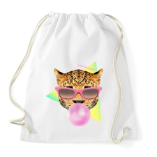PRINTFASHION Bubble gum leo - Sportzsák, Tornazsák - Fehér tornazsák