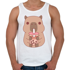 PRINTFASHION Bubble tea Capybara - Férfi atléta - Fehér