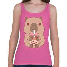 PRINTFASHION Bubble tea Capybara - Női atléta - Rózsaszín
