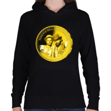 PRINTFASHION Bud Spencer és Terence Hill aranyérme - Női kapucnis pulóver - Fekete női pulóver, kardigán