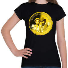 PRINTFASHION Bud Spencer és Terence Hill aranyérme - Női póló - Fekete női póló