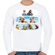 PRINTFASHION Bud Spencer és Terence Hill - Férfi pulóver - Fehér