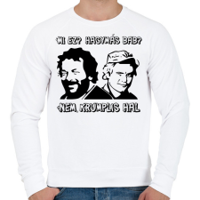 PRINTFASHION Bud Spencer és Terence Hill ( Mi ez? Hagymás bab?) - Férfi pulóver - Fehér férfi pulóver, kardigán