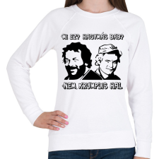 PRINTFASHION Bud Spencer és Terence Hill ( Mi ez? Hagymás bab?) - Női pulóver - Fehér női pulóver, kardigán