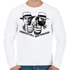 PRINTFASHION Bud Spencer és Ternce Hill - Férfi pulóver - Fehér