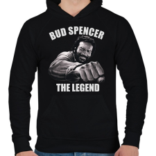 PRINTFASHION Bud Spencer - Férfi kapucnis pulóver - Fekete férfi pulóver, kardigán