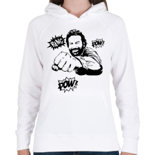 PRINTFASHION Bud Spencer - Női kapucnis pulóver - Fehér női pulóver, kardigán