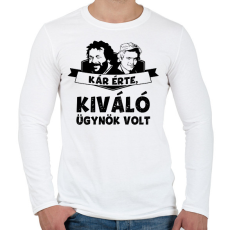 PRINTFASHION Bud Spencer Terence Hill Kár érte, kiváló ügynök volt - Férfi hosszú ujjú póló - Fehér