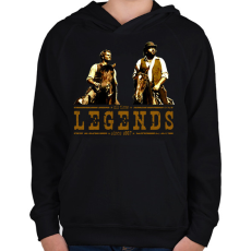 PRINTFASHION Bud Spencer Terence Hill Legends - Gyerek kapucnis pulóver - Fekete