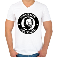 PRINTFASHION Bud spencer the legend - Férfi V-nyakú póló - Fehér férfi póló