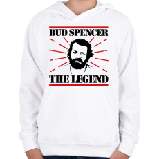 PRINTFASHION Bud Spencer - The legend - Gyerek kapucnis pulóver - Fehér