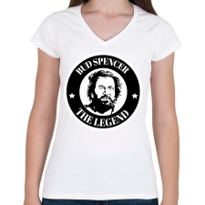 PRINTFASHION Bud spencer the legend - Női V-nyakú póló - Fehér női póló