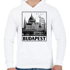 PRINTFASHION Budapest  - Férfi kapucnis pulóver - Fehér