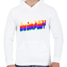 PRINTFASHION Budapest - Férfi kapucnis pulóver - Fehér férfi pulóver, kardigán