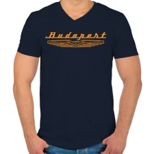 PRINTFASHION budapest-ikarus-orange - Férfi V-nyakú póló - Sötétkék férfi póló