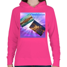 PRINTFASHION budapest - Női kapucnis pulóver - Fukszia női pulóver, kardigán