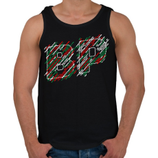 PRINTFASHION Budapest Red White Green - Férfi atléta - Fekete