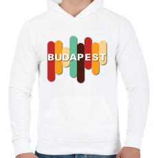 PRINTFASHION Budapest - Színes - Férfi kapucnis pulóver - Fehér