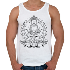 PRINTFASHION buddha - Férfi atléta - Fehér női trikó