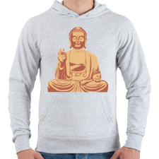 PRINTFASHION Buddha - Férfi kapucnis pulóver - Sport szürke férfi pulóver, kardigán