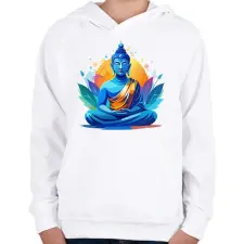 PRINTFASHION Buddha  - Gyerek kapucnis pulóver - Fehér gyerek pulóver, kardigán