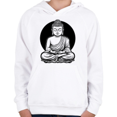 PRINTFASHION buddha - Gyerek kapucnis pulóver - Fehér