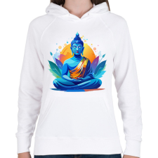 PRINTFASHION Buddha  - Női kapucnis pulóver - Fehér női pulóver, kardigán