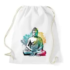 PRINTFASHION Buddha  - Sportzsák, Tornazsák - Fehér tornazsák