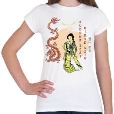 PRINTFASHION Buddha száj, kígyó szív - Női póló - Fehér