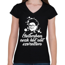 PRINTFASHION bugyi zoli - Női V-nyakú póló - Fekete női póló
