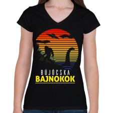 PRINTFASHION Bújócska bajnokok - Női V-nyakú póló - Fekete női póló