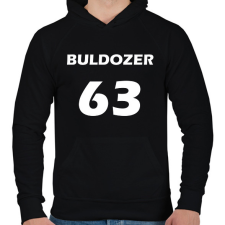 PRINTFASHION BULDOZER 63 Fehér - Férfi kapucnis pulóver - Fekete férfi pulóver, kardigán