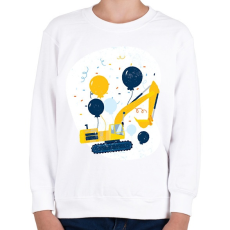 PRINTFASHION Buldózer - Gyerek pulóver - Fehér
