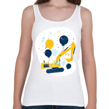 PRINTFASHION Buldózer - Női atléta - Fehér női trikó