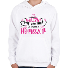 PRINTFASHION Bulizni jöttem - Menyasszon (black) - Gyerek kapucnis pulóver - Fehér