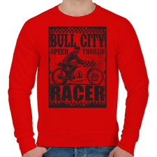 PRINTFASHION Bull city racer - Férfi pulóver - Piros férfi pulóver, kardigán