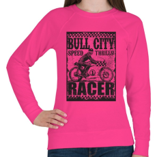 PRINTFASHION Bull city racer - Női pulóver - Fukszia