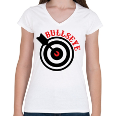 PRINTFASHION Bull - Női V-nyakú póló - Fehér