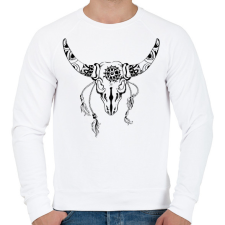 PRINTFASHION bull skull - Férfi pulóver - Fehér férfi pulóver, kardigán