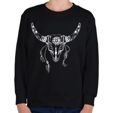 PRINTFASHION bull skull - Gyerek pulóver - Fekete gyerek pulóver, kardigán