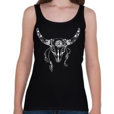 PRINTFASHION bull skull - Női atléta - Fekete női trikó