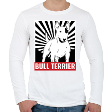 PRINTFASHION Bull Terrier - Férfi hosszú ujjú póló - Fehér
