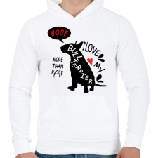 PRINTFASHION bull terrier love - Férfi kapucnis pulóver - Fehér férfi pulóver, kardigán