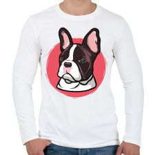 PRINTFASHION Bulldog - Férfi hosszú ujjú póló - Fehér férfi póló