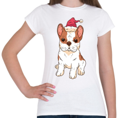 PRINTFASHION Bulldog karácsony - Női póló - Fehér