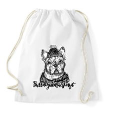 PRINTFASHION bulldog karácsonyt - Sportzsák, Tornazsák - Fehér tornazsák